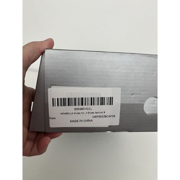 Newbella Women’s Knit Pointed Toe Chunky Heel Mules Comfortable Size 8 apricot - Picture 11 of 13